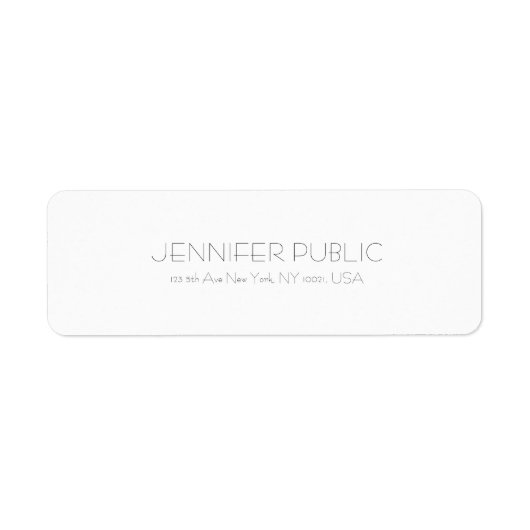 上品なミニマモダンリストホワイトプロフェッショナルプレーン ラベル (正面)