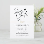 上品なミニマリスト、恋のフクロウ日付を保存 招待状 (スタンド正面)