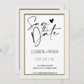 上品なミニマリスト、恋のフクロウ日付を保存 招待状 (正面/裏面)