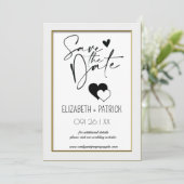 上品なミニマリスト、日付を保存 招待状 (スタンド正面)