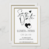 上品なミニマリスト、日付を保存 招待状 (正面/裏面)