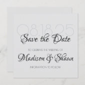 上品なミニマルな結婚式の招待前カード 招待状 (正面/裏面)