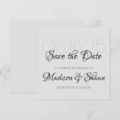 上品なミニマルデザインの結婚式お知らせカード 招待状 (正面/裏面)