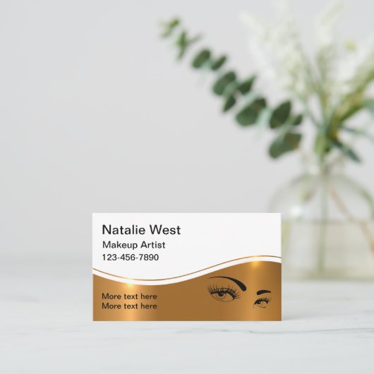 上品なメイクアップアーティストの名刺 名刺 (スタンド正面)