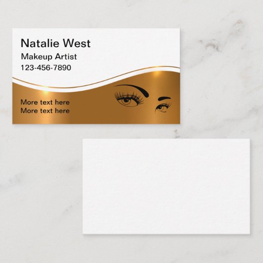 上品なメイクアップアーティストの名刺 名刺 (正面/裏面)