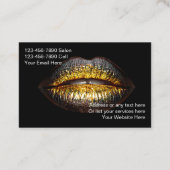 上品なメイクアップアーティストグリジー・リップビジネスカード 名刺 (裏面)