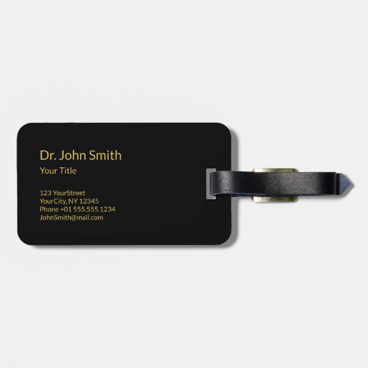 上品なメディカルボウル衛生金ゴールドスネークカドゥセウス ラゲッジタグ (裏面横)