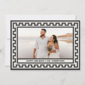 上品なモザイクモダンタイルのクリスマスフォトカード 招待状 (正面)