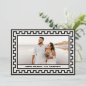 上品なモザイクモダンタイルのクリスマスフォトカード 招待状 (スタンド正面)