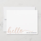 上品なモダンアイボリークリームハロー ノートカード (正面)