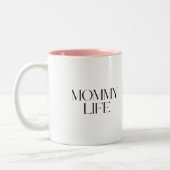 上品なモダンタイポグラフィのママの生活 ツートーンマグカップ (左)