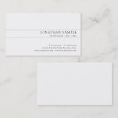 上品なモダンデザインお洒落ホワイトプレーンのトレンド 名刺 (正面/裏面)