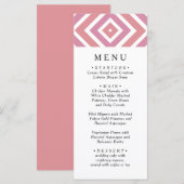 上品なモダンピンクのパターン。メニュスタイリッシュファンシーー メニュー (正面/裏面)