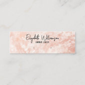 上品なモダンピンクローズクォーツジュエリーディスプレイ スキニー名刺 (正面)