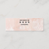 上品なモダンピンクローズクォーツジュエリーディスプレイ スキニー名刺 (裏面)
