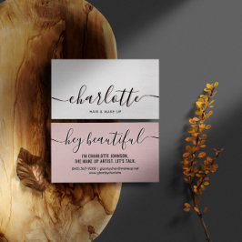 上品なモダンピ淡い色のンク書の台本 名刺