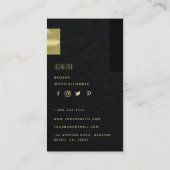 上品なモダンプロフェッショナルブラック金ゴールド写真 名刺 (裏面)