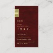 上品なモダンプロフェッショナルブルゴーニュ金ゴールド写真 名刺 (裏面)