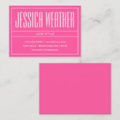 上品なモダンプロフェッショナルホワイト&ピンク 名刺 (正面/裏面)