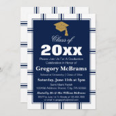 上品なモダン卒業党 招待状 (正面/裏面)