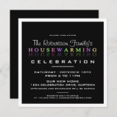 上品なモダン引っ越し祝いパーティーパーティの招待状 招待状 (正面/裏面)