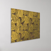 上品なモダン抽象芸術葉アートパターン金ゴールド 箔ポスター (レイダウン)