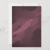 上品なモダン水エレガント色ブルゴーニュ結婚ーズ 招待状 (裏面)