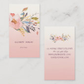 上品なモダン水彩フローラ 名刺 (正面/裏面)