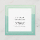 上品なモダン水彩光と暗いターコイズ スクエア名刺 (裏面)