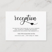 上品なモダン白黒ハート結婚式 エンクロージャーカード (正面)