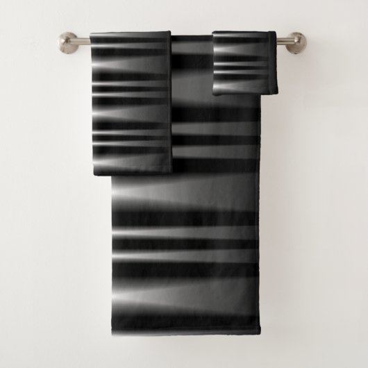 上品なモダン白黒パターン バスタオルセット (インサイチュ)