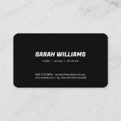 上品なモダン白黒モデルの写真 名刺 (裏面)