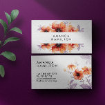 上品なモダン薄紫オレンジ色の水色の花 名刺<br><div class="desc">この素晴らし「上品な水の色スタイリッシュのフローラモダン牡丹の花と葉ビジネスのカードのテンプレートとして印象を与える。今すぐ作成！(1)更なるカスタマイズのためクリックには、「カスタマイズ」ボタンを使用し、このテンプレートを変更するために当社のデザインツールを使用する。すべての文字スタイル、色、サイズは、ニーズに合わせて変更できる。(2)より太いもし紙を選択する場合は、「署名」または「プレミアム」紙タイプを選択することを検討する場合がある。(3)もし必要な救済も合品も欲しい連絡ので。</div>