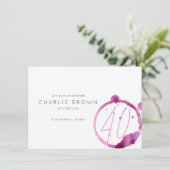 上品なモダン誕生日招待，ワインパーティー 招待状 (スタンド正面)