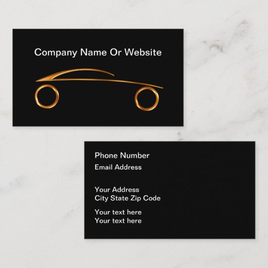上品なモダン車のテーマ 名刺 (正面/裏面)