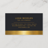 上品なモダン金ゴールドと黒の大理石プロフェッショナル 名刺 (裏面)