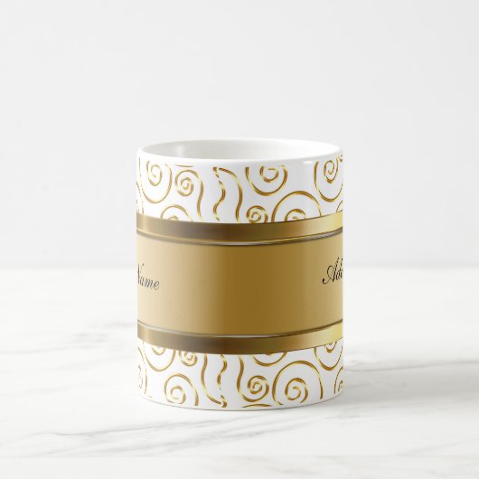 上品なモノグラムのコーヒー・マグのデザイン コーヒーマグカップ (中央)