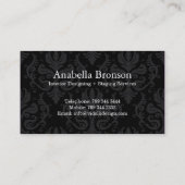 上品なモノグラムのダマスク織の名刺 名刺 (裏面)