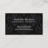 上品なモノグラムのダマスク織の名刺 名刺 (裏面)