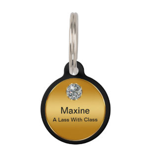 上品なモノグラムのドッグタッグ ペット　ネームタグ