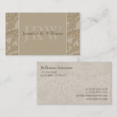 上品なモノグラムのラテの名刺 名刺 (正面/裏面)