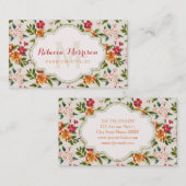 上品なモノグラムのヴィンテージのビクトリアンな花の花 名刺 (正面/裏面)