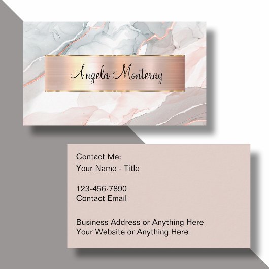 上品なモノグラムの名刺 予約カード