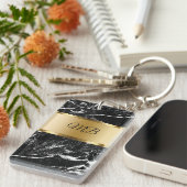 上品なモノグラムの大理石の石の一見 キーホルダー (正面右)