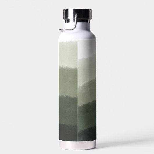 上品なモノグラムの水の色ジャングルグリーングラデーション ウォーターボトル (右面)