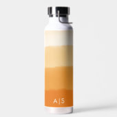 上品なモノグラムの水彩かぼちゃオレンジグラデーション色 ウォーターボトル (左面)