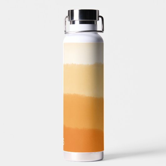 上品なモノグラムの水彩かぼちゃオレンジグラデーション色 ウォーターボトル (背面)