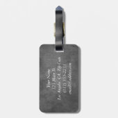 上品なモノグラムの荷物のラベル ラゲッジタグ (裏面縦)