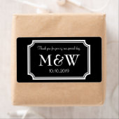 上品なモノグラム結婚のワインまたはウォーターボトルラベル ラベル (インサイチュ)