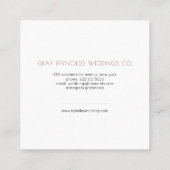 上品なモノグラム ウォーターカラー フラワー ウェディング プランナー スクエア名刺 (裏面)